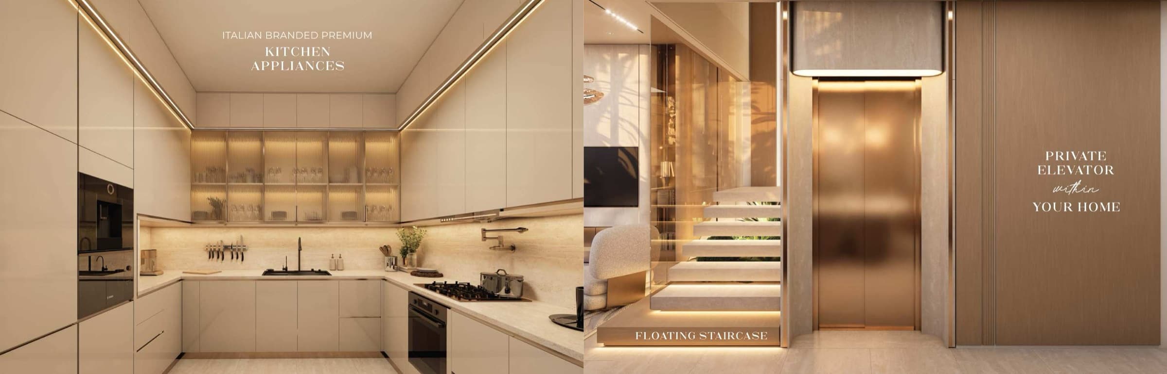 Danube Greenz — Italian kitchen + floating staircase